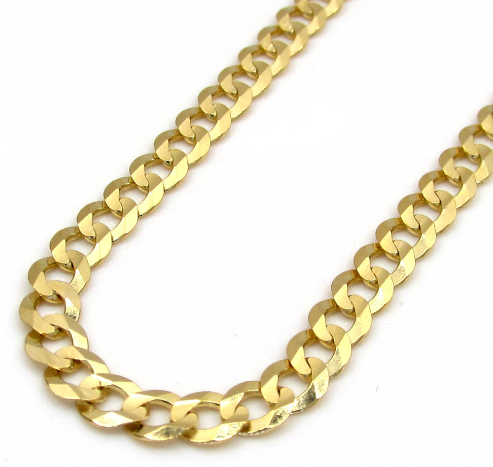 14k yellow gold solid cuban chain 18-24 inch 3.50mm
