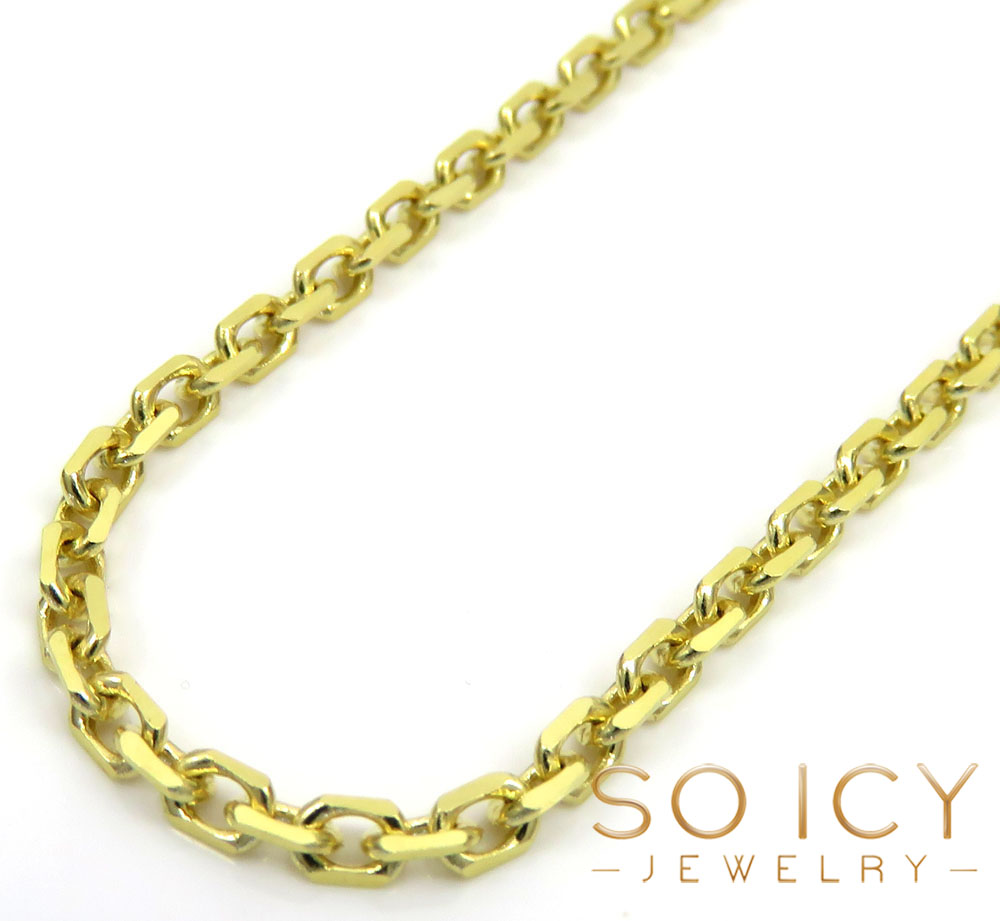 10k yellow gold solid cable chain 24-30 inch 2.20mm