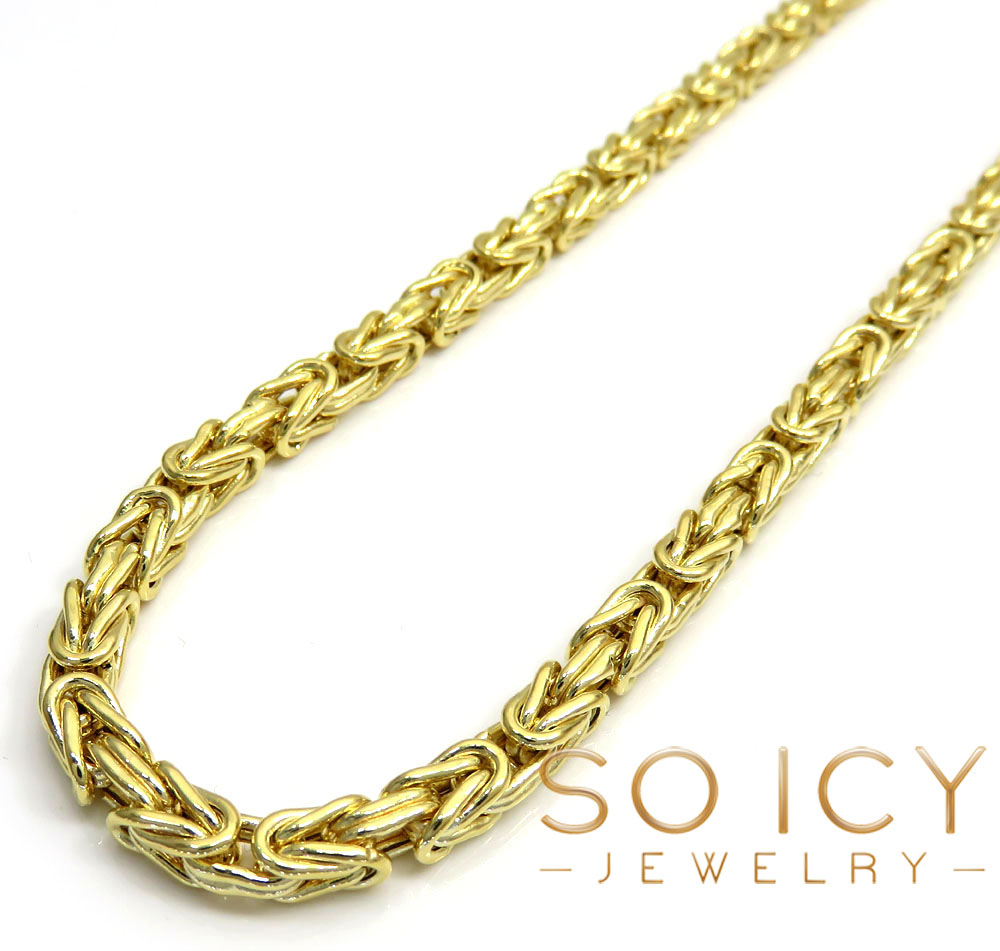 10k yellow gold byzantine chain 20-22inch 4mm