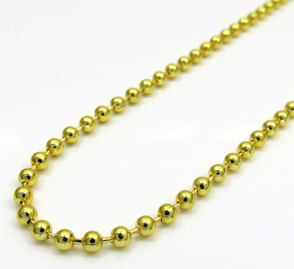 Buy Yellow Gold Plated Brass Bead Chain 32 Inch 2.5mm Online at SO ICY