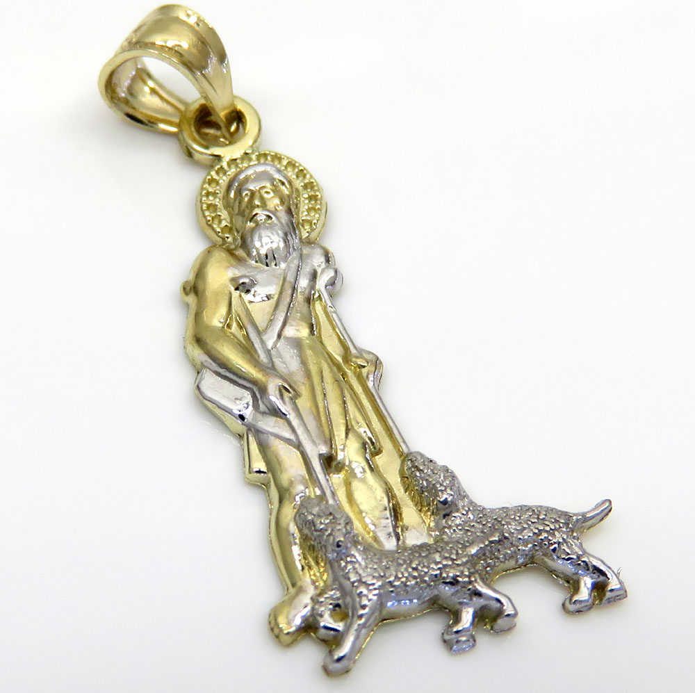 10k yellow gold small saint lazarus of bethany pendant