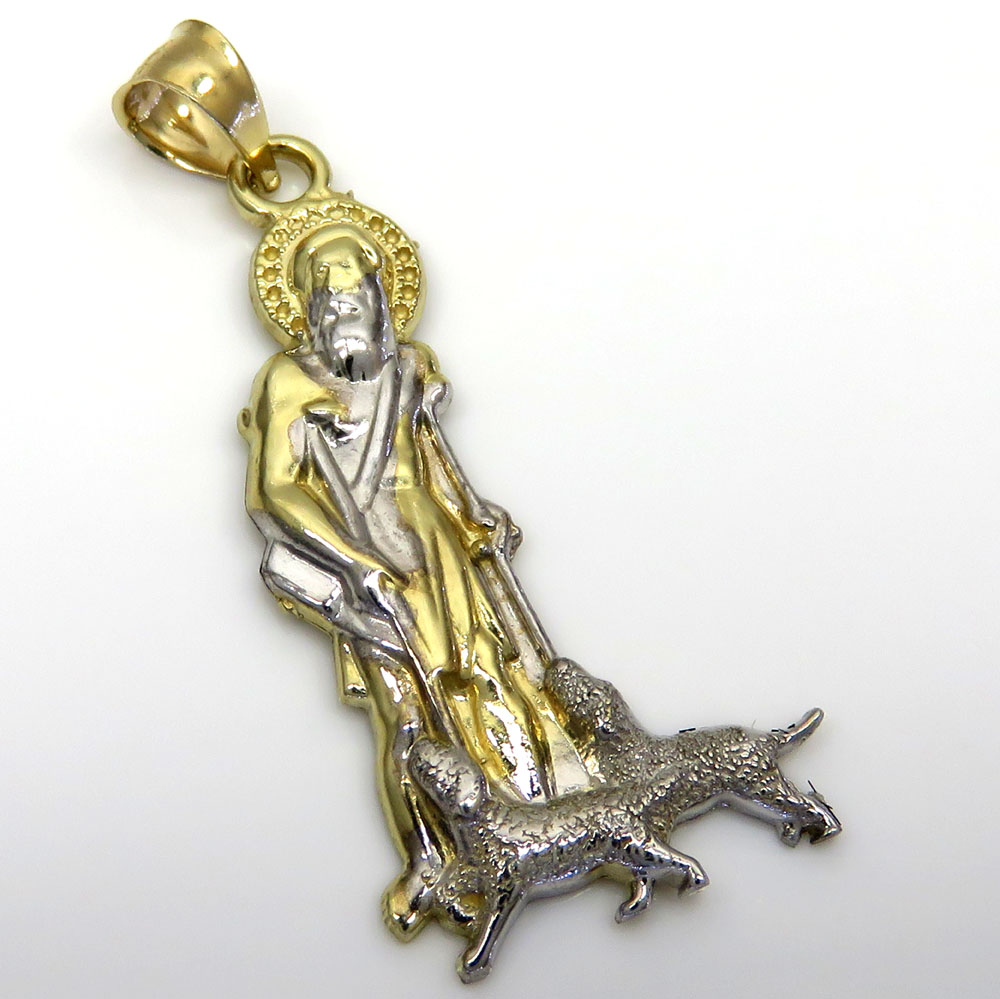 10k yellow gold small saint lazarus of bethany pendant