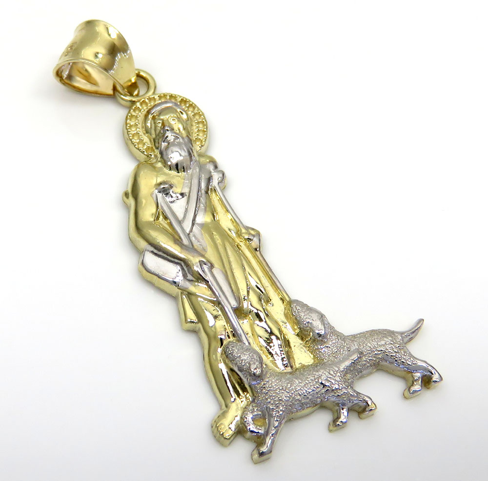 10k yellow gold large saint lazarus of bethany pendant
