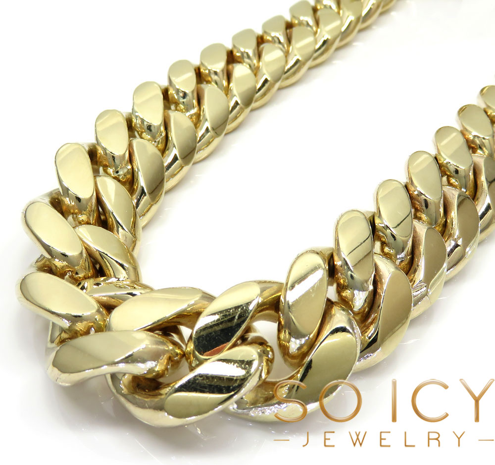 10k yellow gold solid kilo miami chain 30 inch 22mm