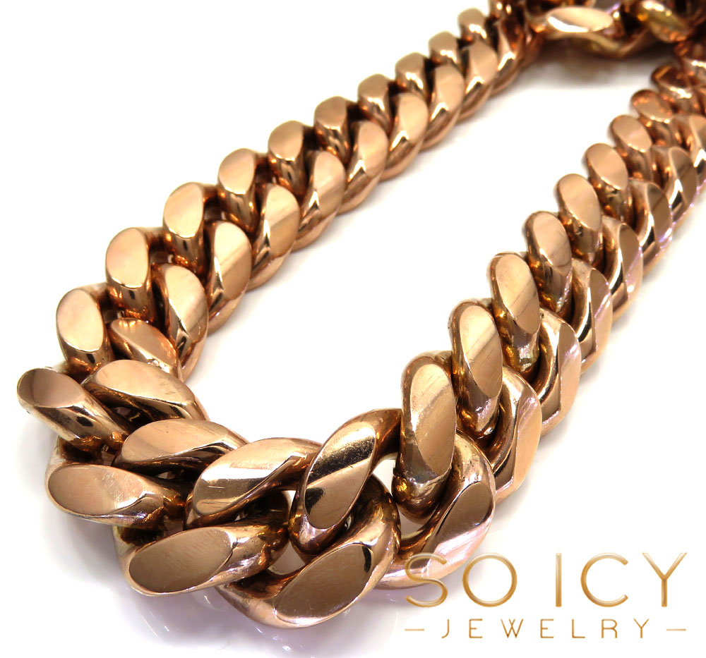 Buy 10k Rose Gold Kilo Miami Chain 30 Inch 22mm Wide Online at SO