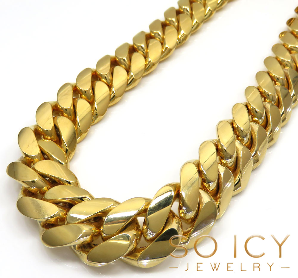 10k yellow gold big miami chain 30 inch 16mm wide