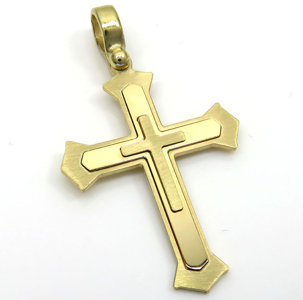 14k yellow gold triple stack pendant