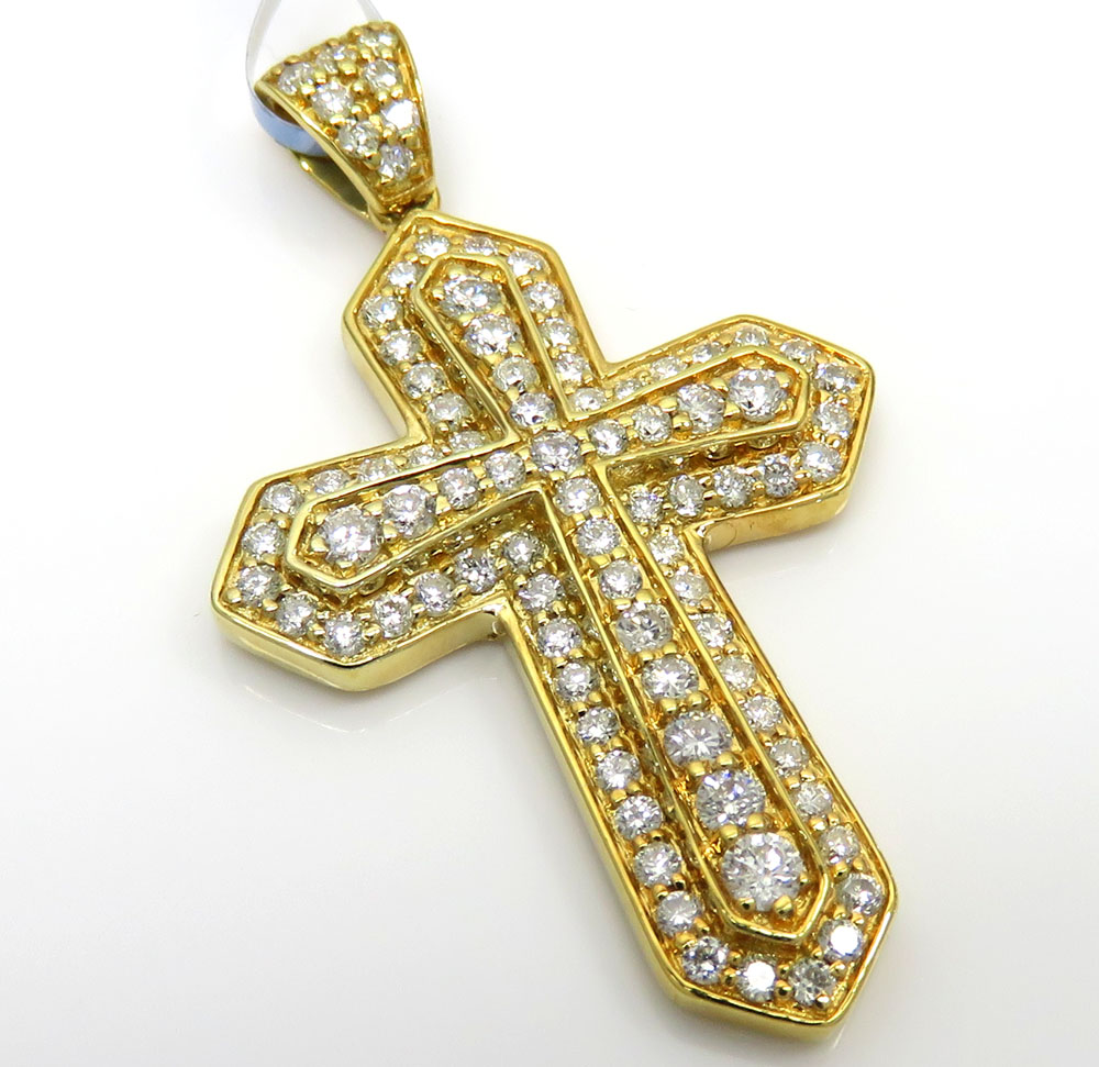 14k yellow or white gold diamond sword cross 0.85ct