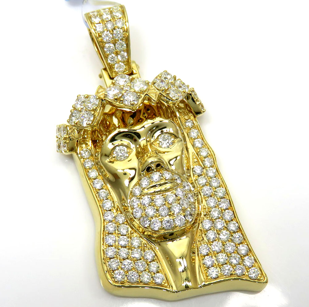 Gold jesus pendant with diamonds Clearance