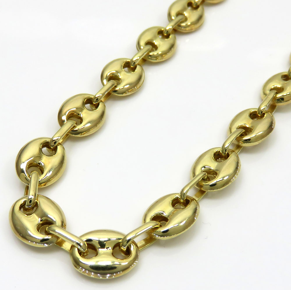 10k yellow gold puffed gucci chain 20-28 inch 7.50mm