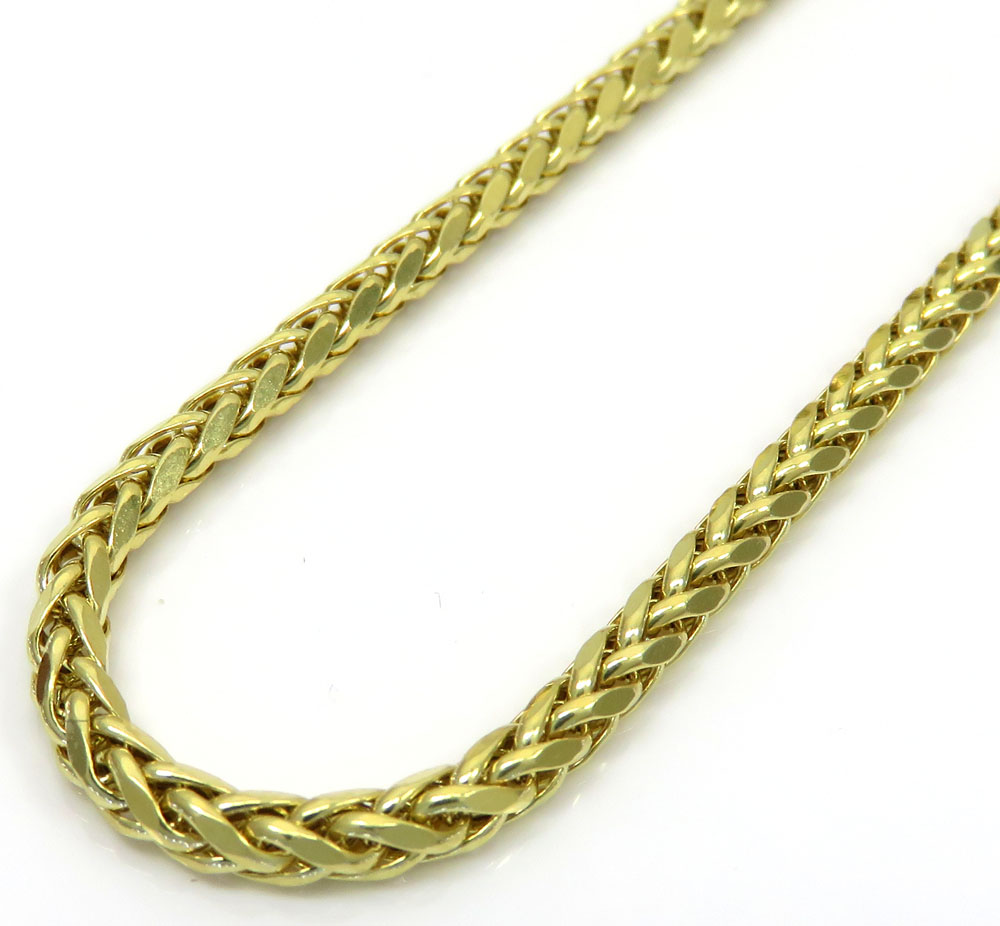 10k yellow gold skinny hollow wheat chain 20-24 inch 2.50mm