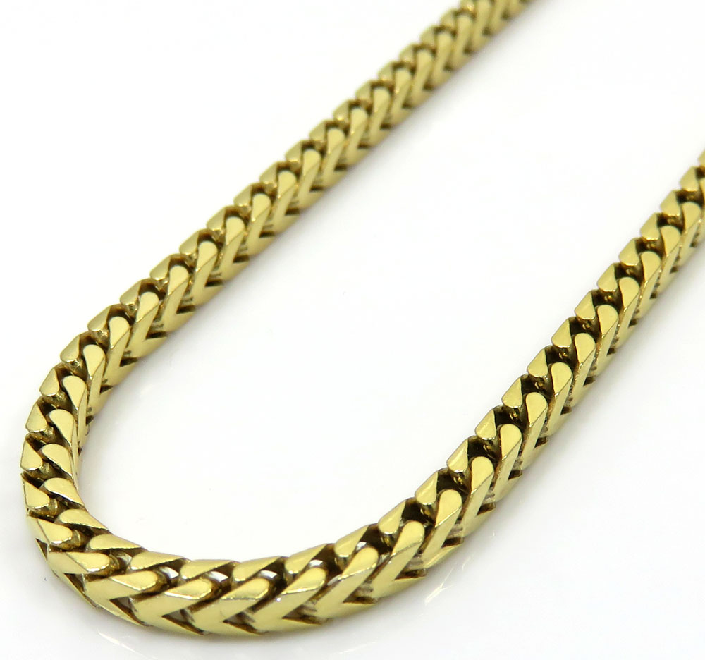 10k yellow gold solid tight franco box chain 20-24 inch 2.20mm
