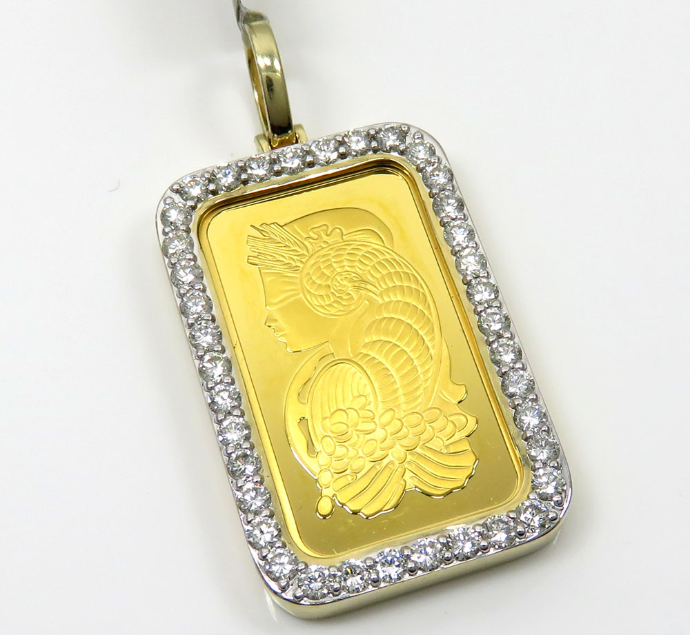 24k gold medium lady fortuna diamond pendant 2.13ct
