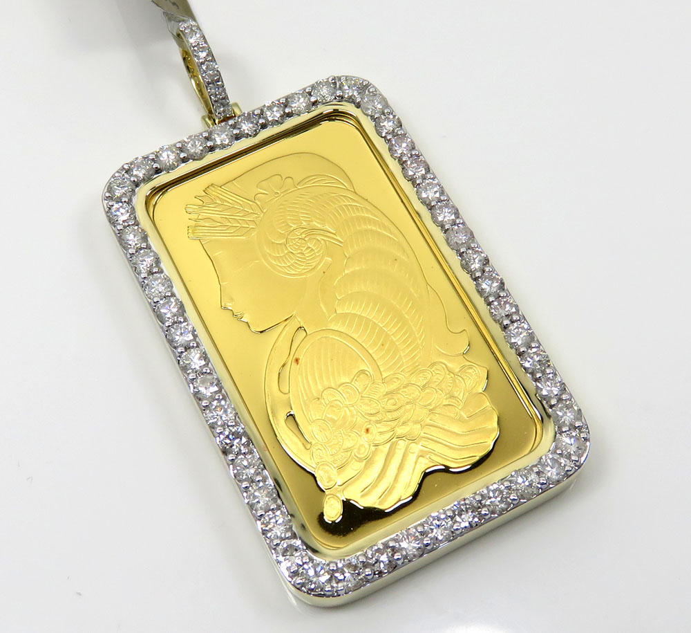 24k Gold Large Lady Fortuna Diamond Pendant
