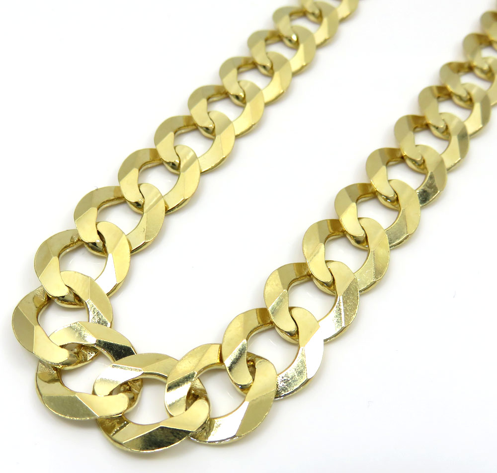 14k Yellow Gold Solid Cuban Link Chain 22-30 Inch