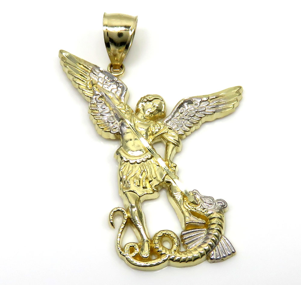 10k yellow gold small saint michaels pendant  