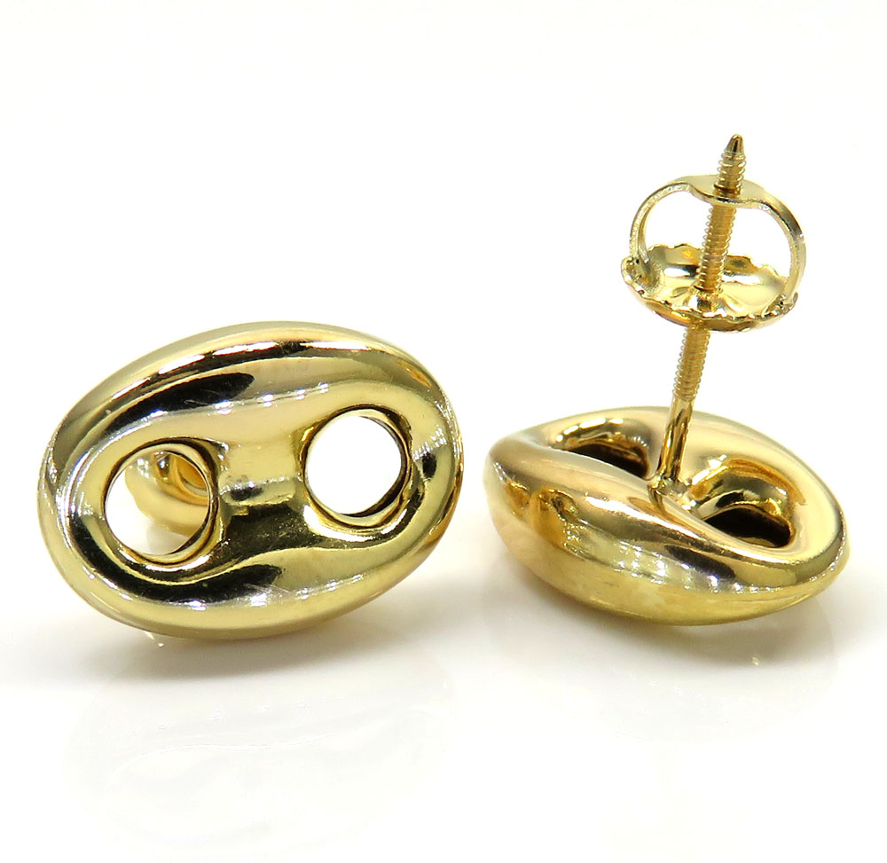 Buy 9mm 10k Gold Medium Puffed Gucci Hollow Earrings Online SO ICY JEWELRY