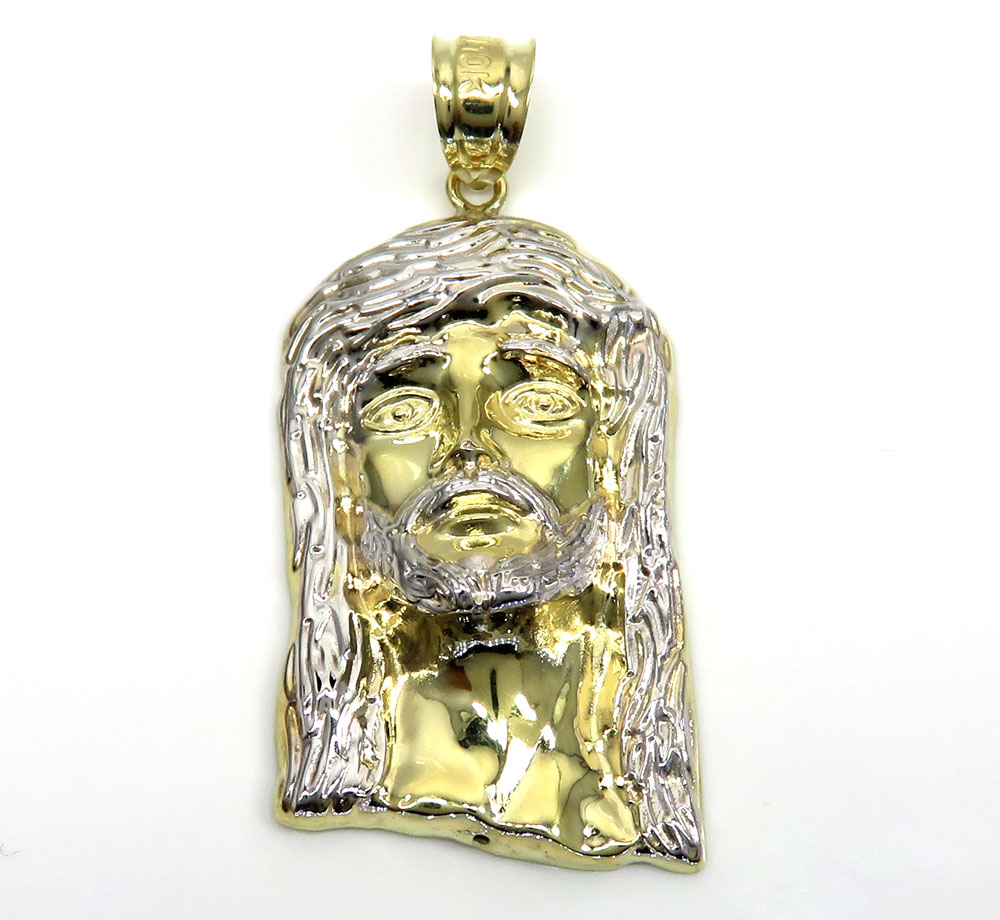 10k yellow gold two tone small medium piece solid back pendant