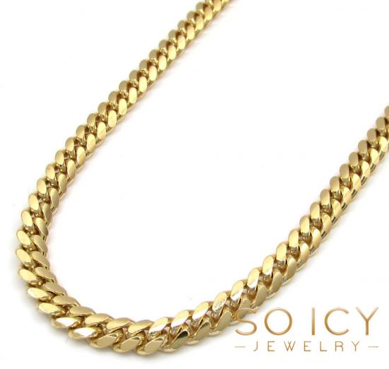 10k yellow gold  solid miami chain 16-26 inch 3.3mm