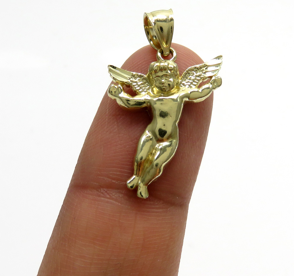 10k yellow gold mini angel pendant