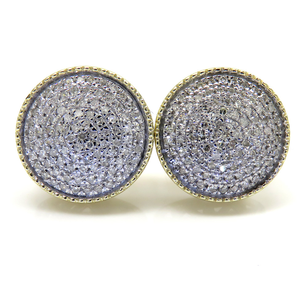 10k yellow gold xl diamond snow cap earrings 0.48ct 