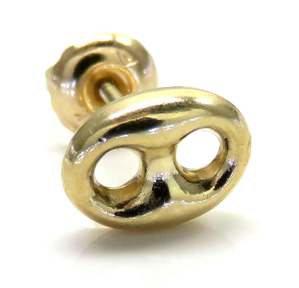Buy 14k Yellow Gold Single Mini Puffed 6mm Gucci Style Link Solid Earring Online At So Icy Jewelry Buy 14k Yellow Gold Single Mini Puffed 6mm Gucci Style Link Solid Earring Online At So Icy Jewelry