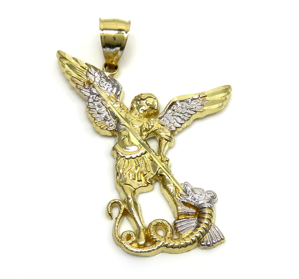 14k yellow gold small saint michaels pendant 