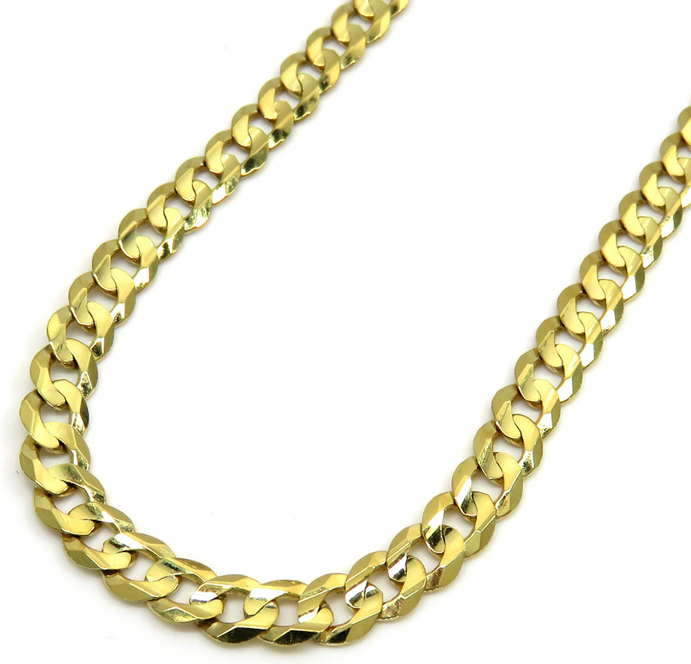10k yellow gold solid tight link cuban chain 26 inches 5.5mm