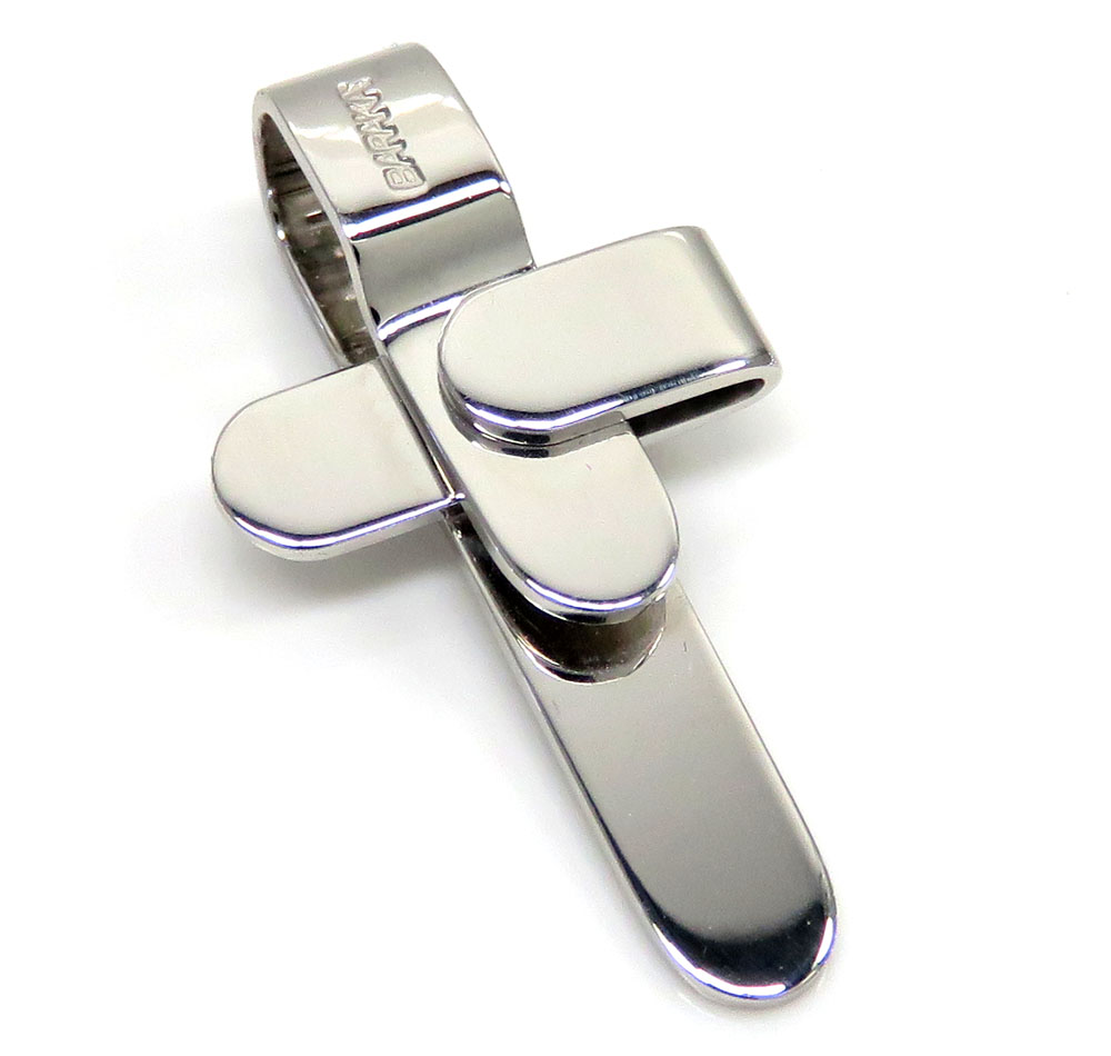 Mens baraka 18k solid white gold cross 