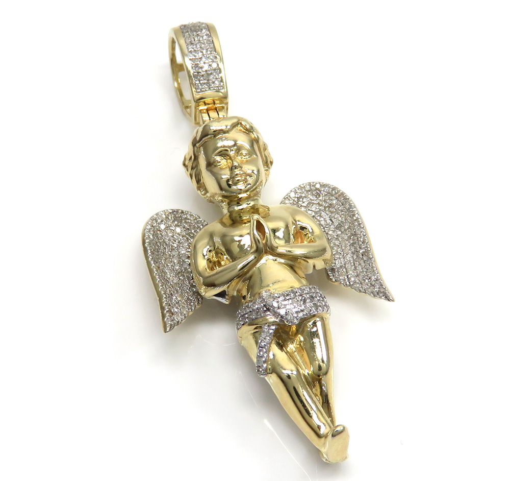 Buy 10k Solid Yellow Gold Baby Angel Diamond Pendant 0 53ct Online At So Icy Jewelry Buy 10k Solid Yellow Gold Baby Angel Diamond Pendant 0 53ct Online At So Icy Jewelry