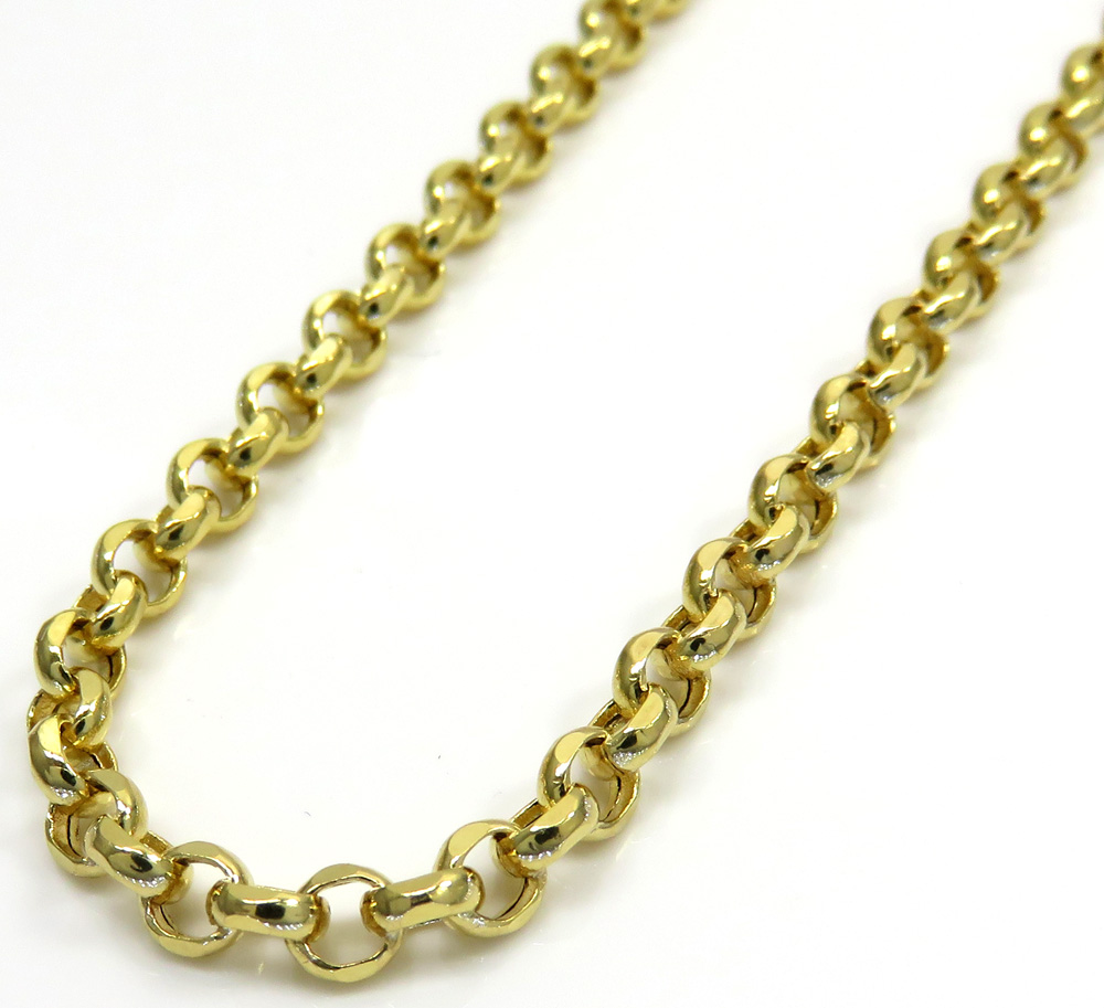 14k yellow gold solid circle link chain 22-30 inch 3.5mm
