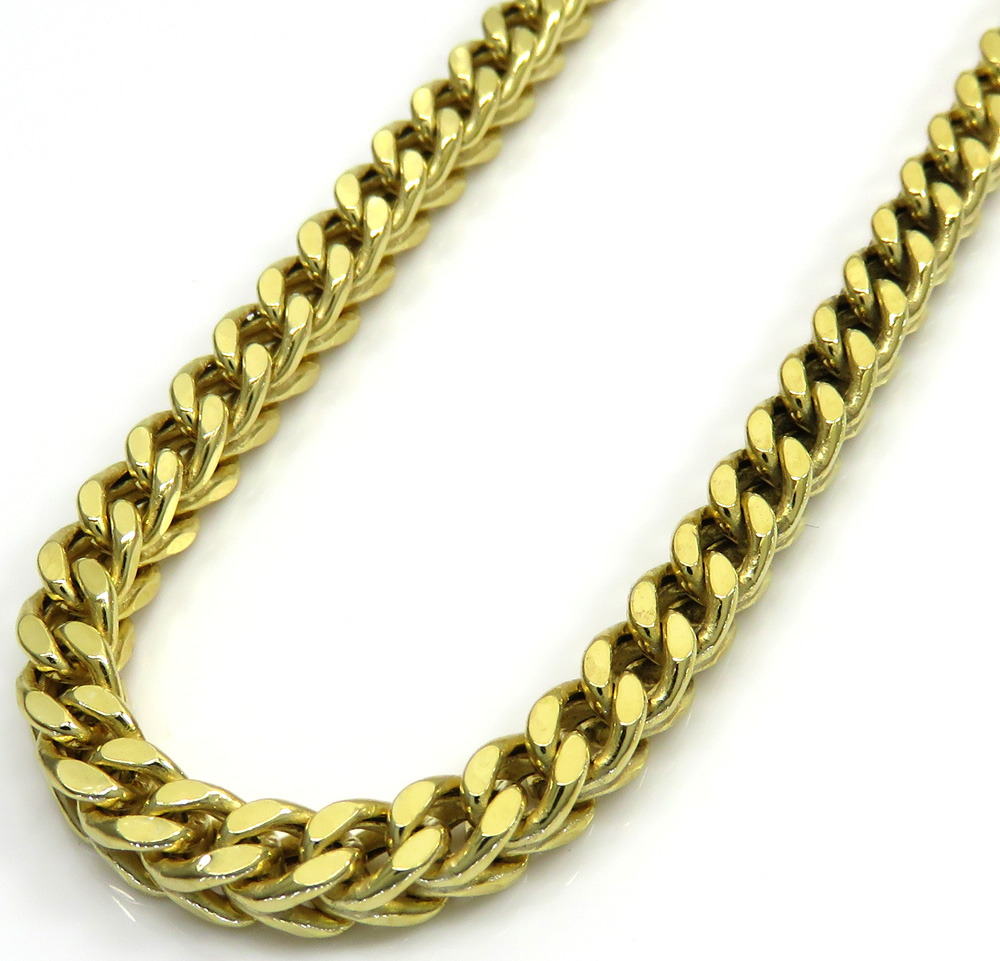 925 yellow sterling silver franco link chain 20-30 inch 4.2mm
