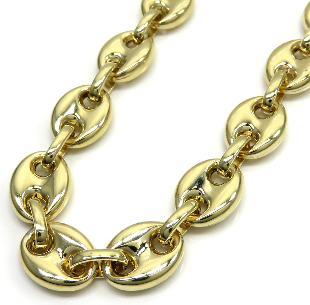 14k yellow gold gucci puff link chain 24-26 inches 11.50mm