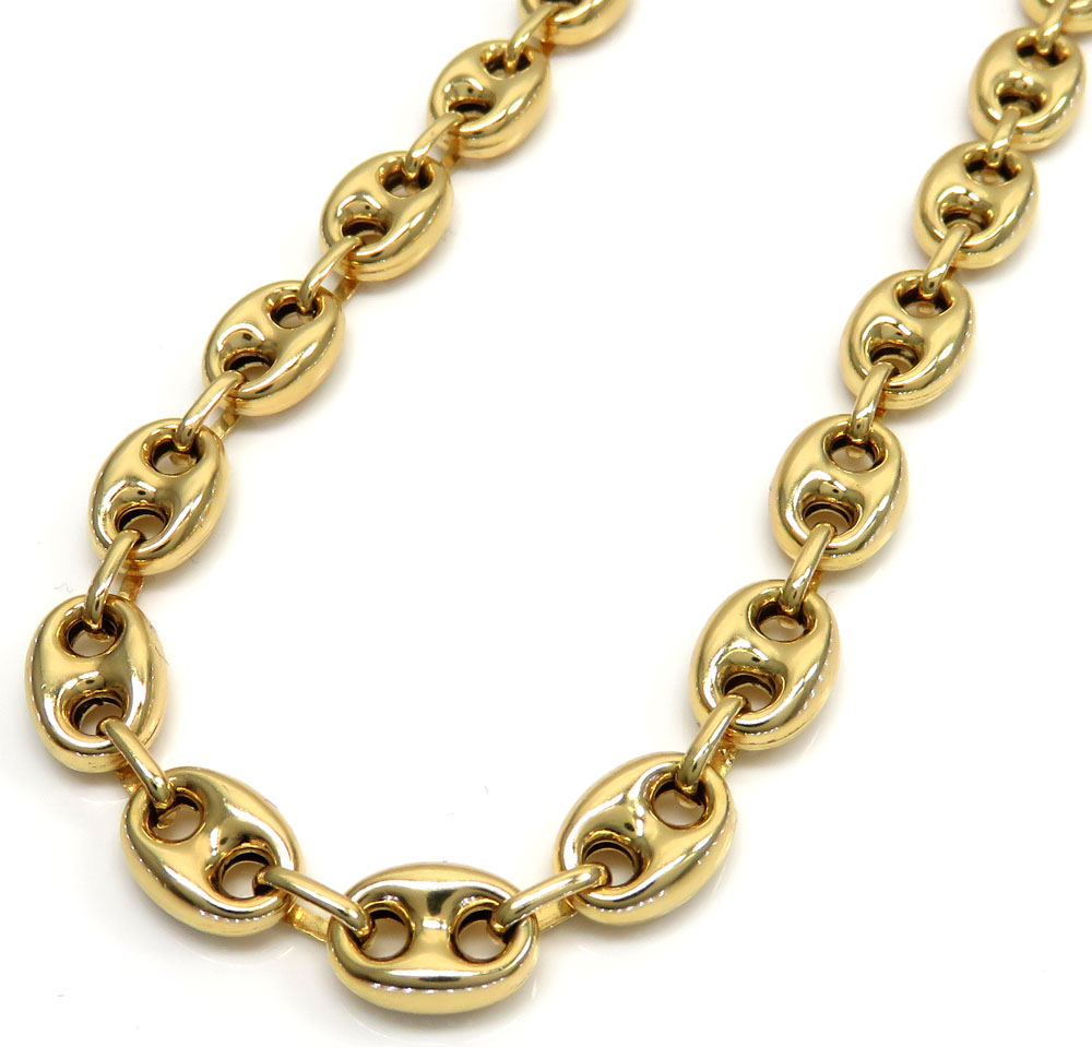 14k yellow gold gucci puff link chain 20-26 inches 8.00mm