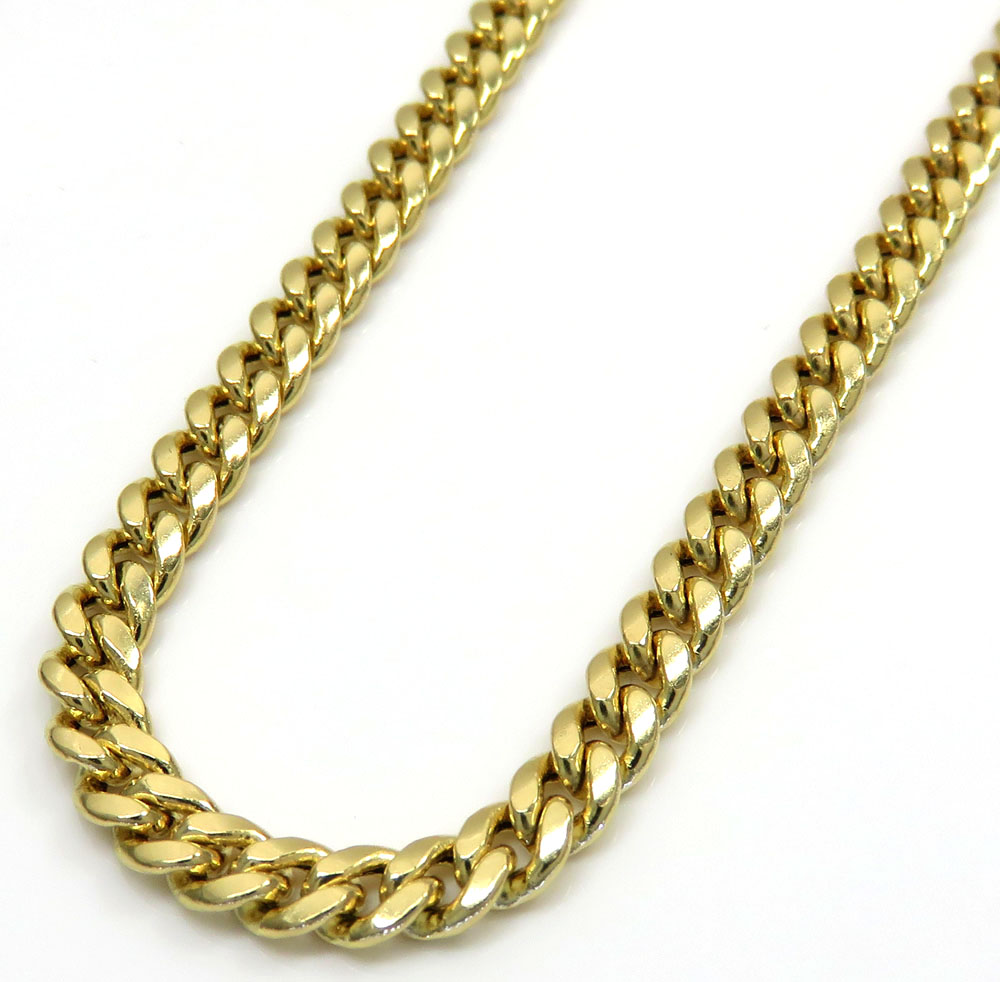 10k gold hollow puffed miami chain 18-26 inch 3.70mm