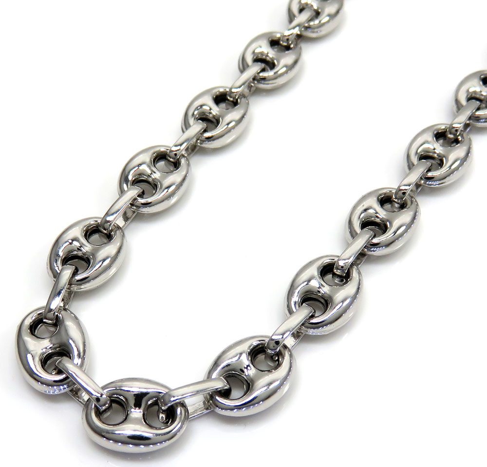 Buy .925 White Sterling Silver Puff Gucci Link Chain 20-30 Inch 8mm Online at ICY JEWELRY