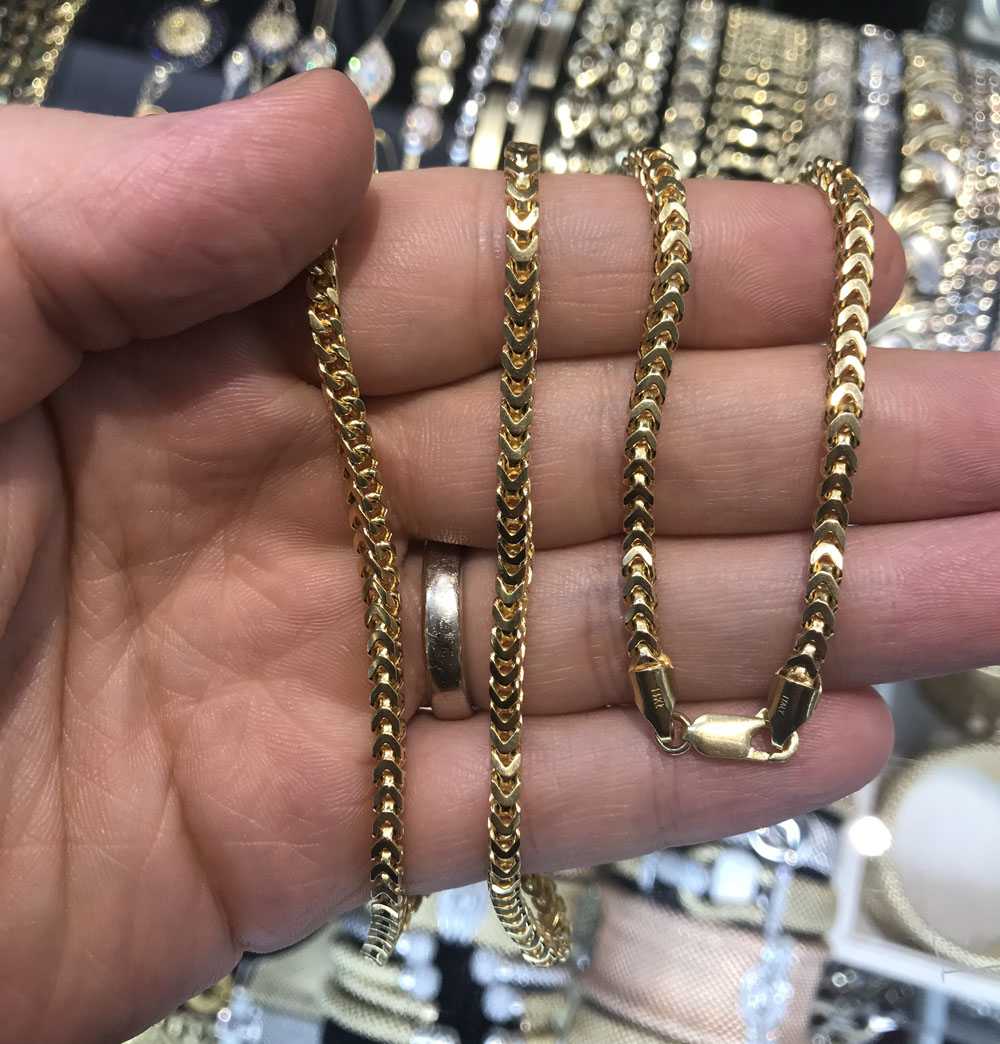 Buy 14k Yellow Gold Solid Franco Chain 3.2mm 26' Online at SO ICY JEWELRY