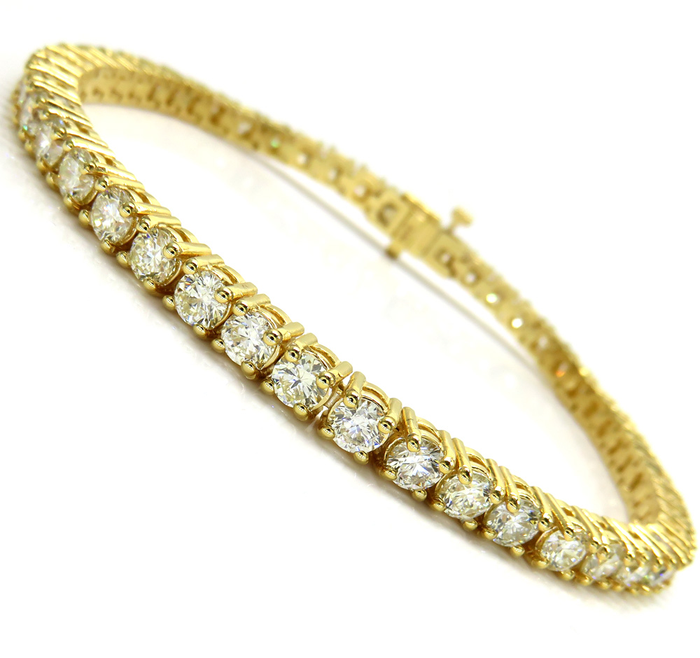 14k yellow gold 20 pointer diamond tennis bracelet 8 inch 9.82ct