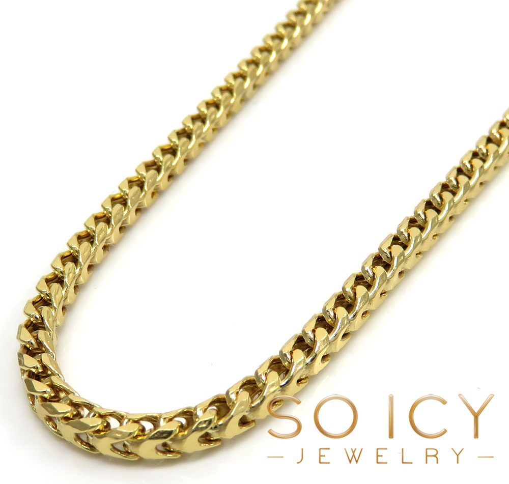 10k yellow gold polish eight sided franco 24 inch 2.6mm