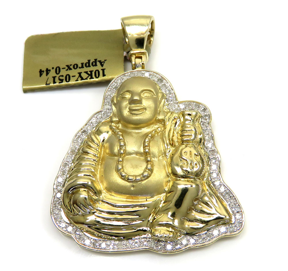 Gold buddha pendant with diamonds Clearance