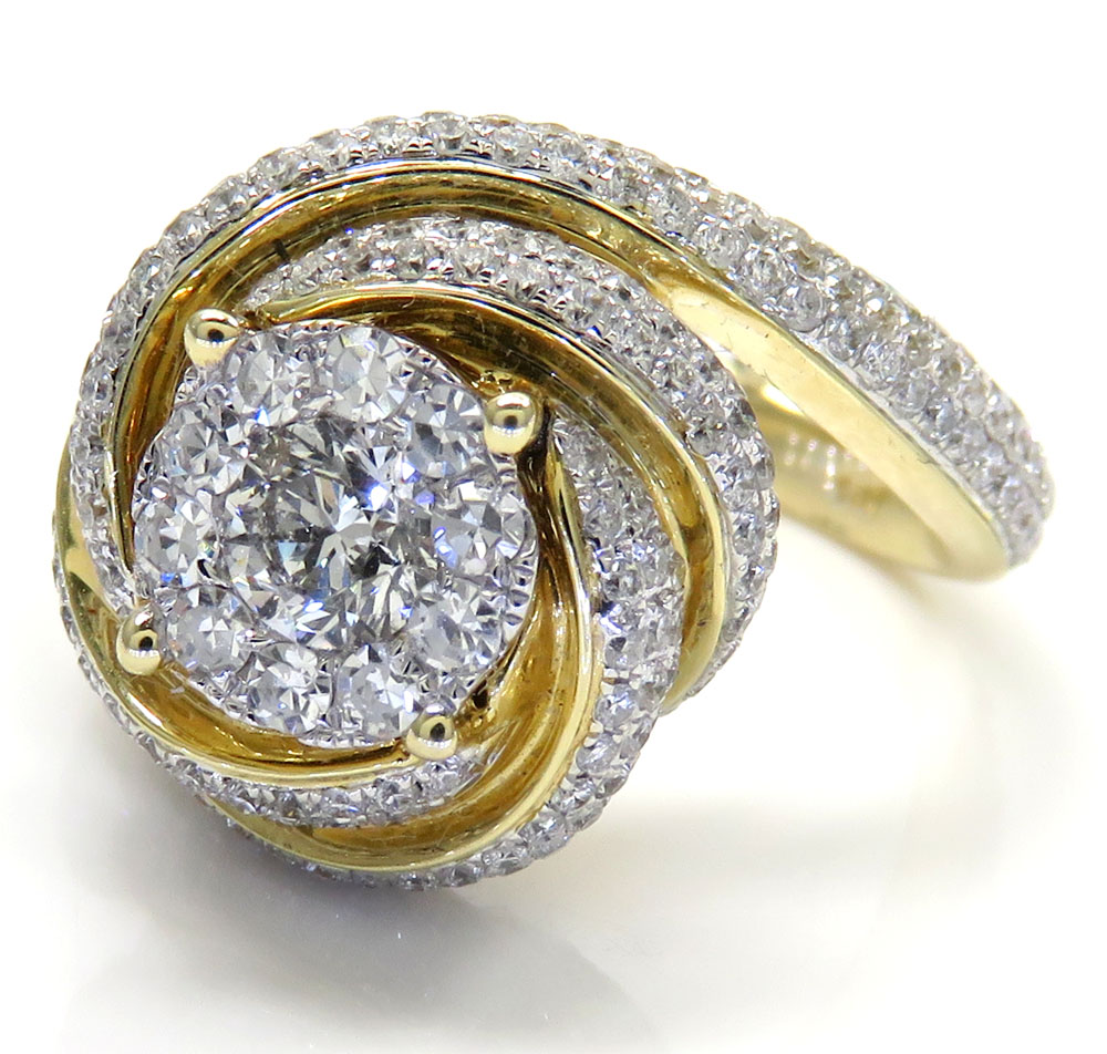 14k yellow gold coil diamond engagement ring 1.50ct