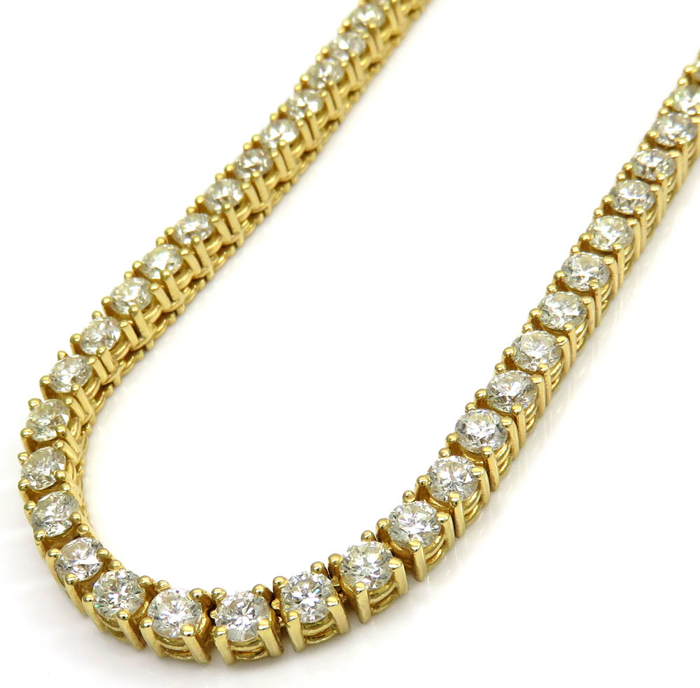 14k gold round 20 pointer diamond tennis chain 20-24 inches 4mm 24.00ct