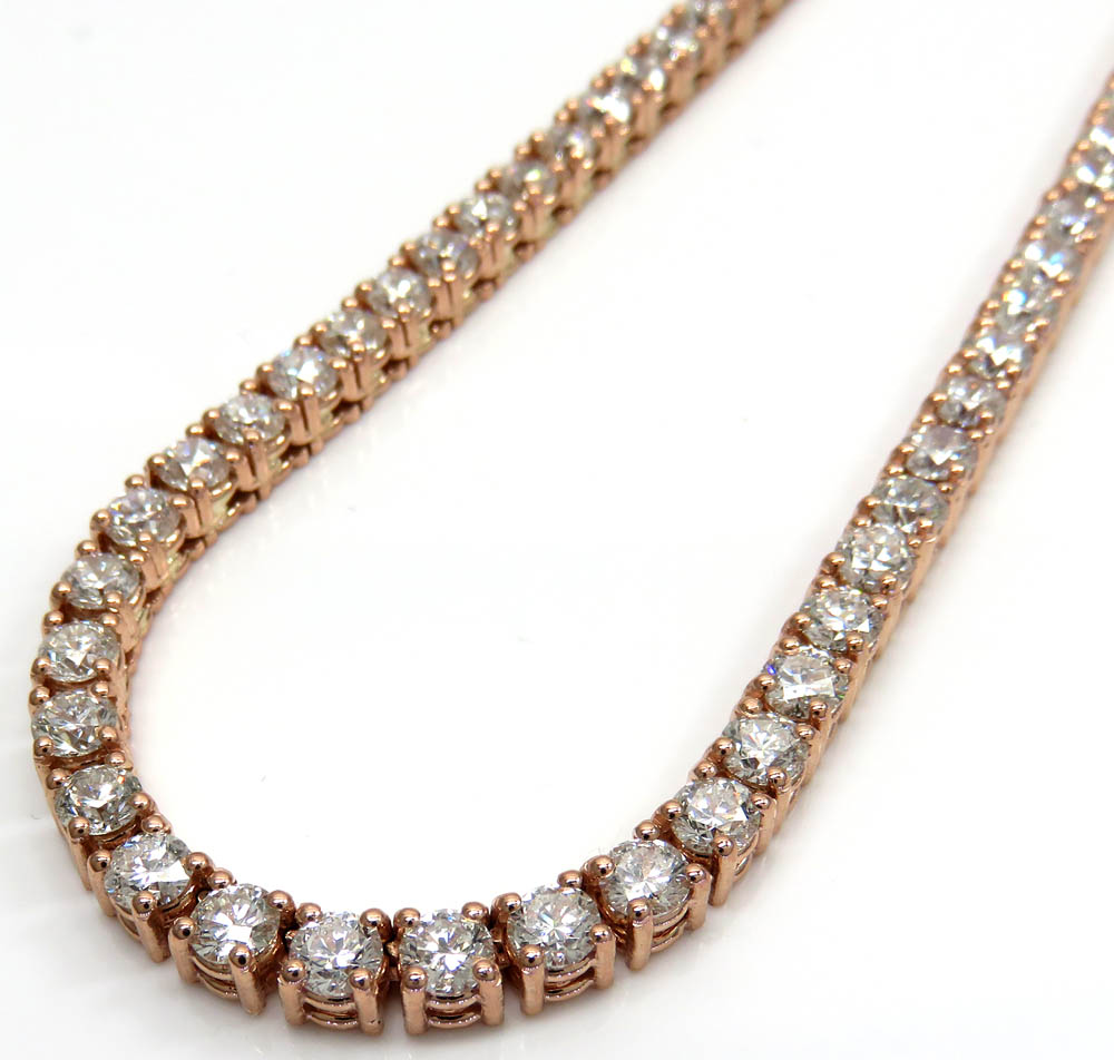 Buy 14k Gold Round 25 Pointer Vs Diamond Tennis Chain 24 Inches
