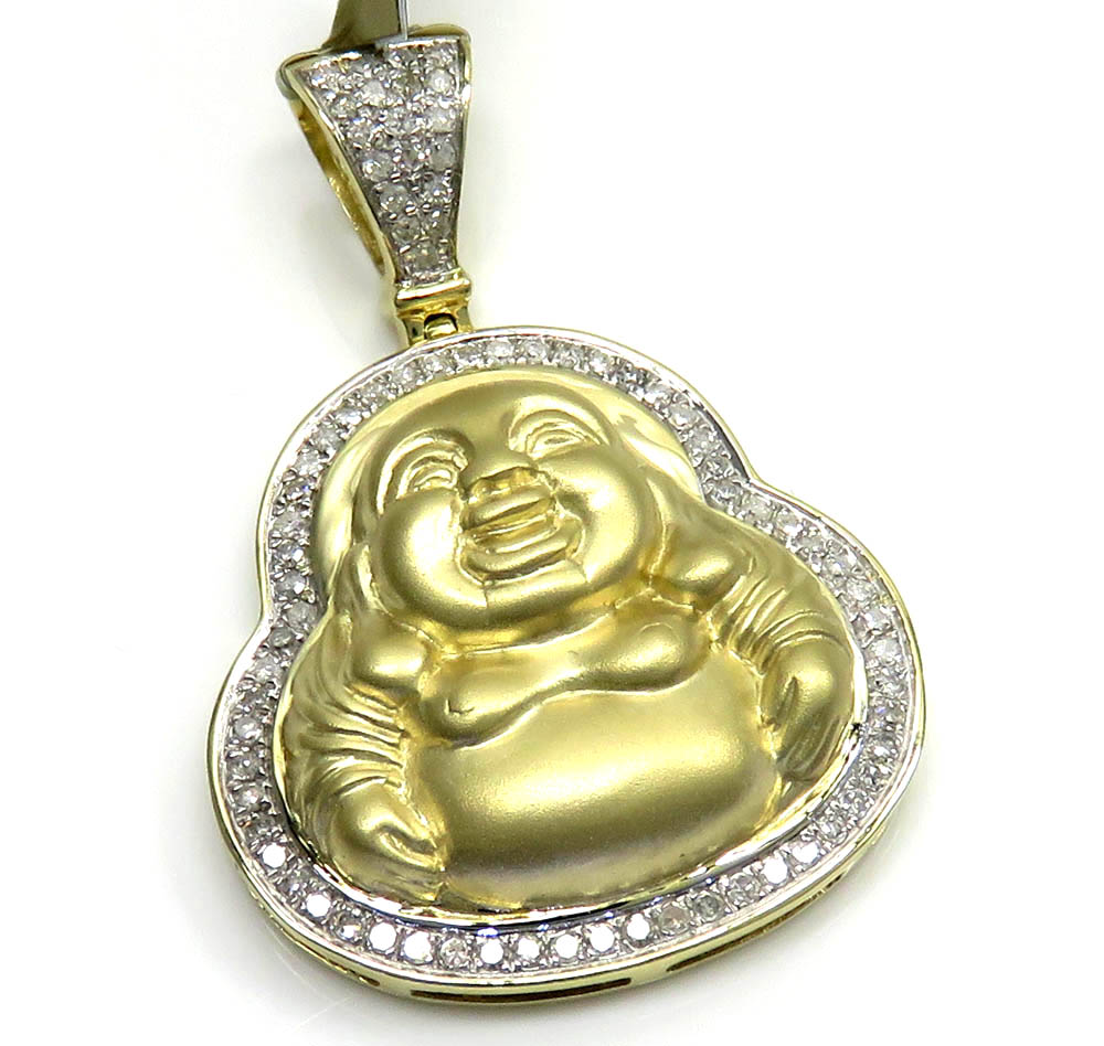 10k yellow gold diamond fat buddha 0.31ct