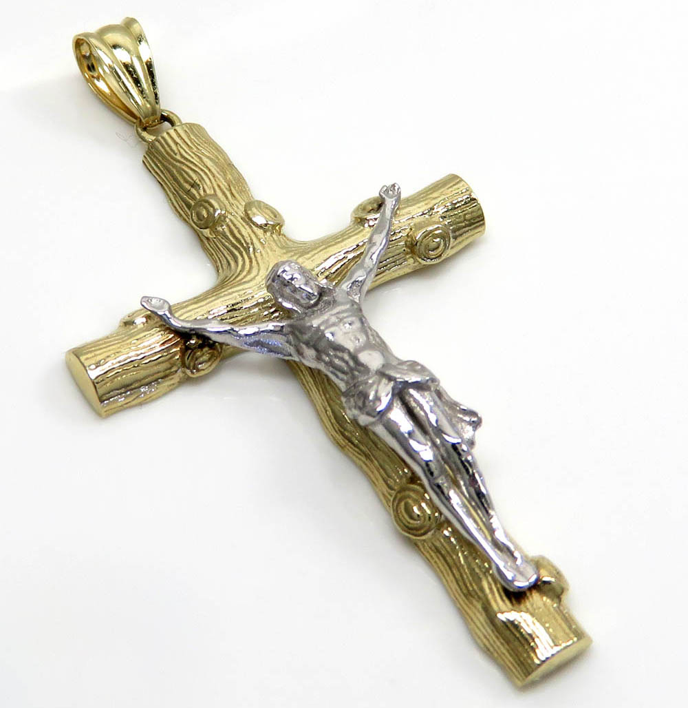 10k solid two tone medium bark wood finish jesus cross