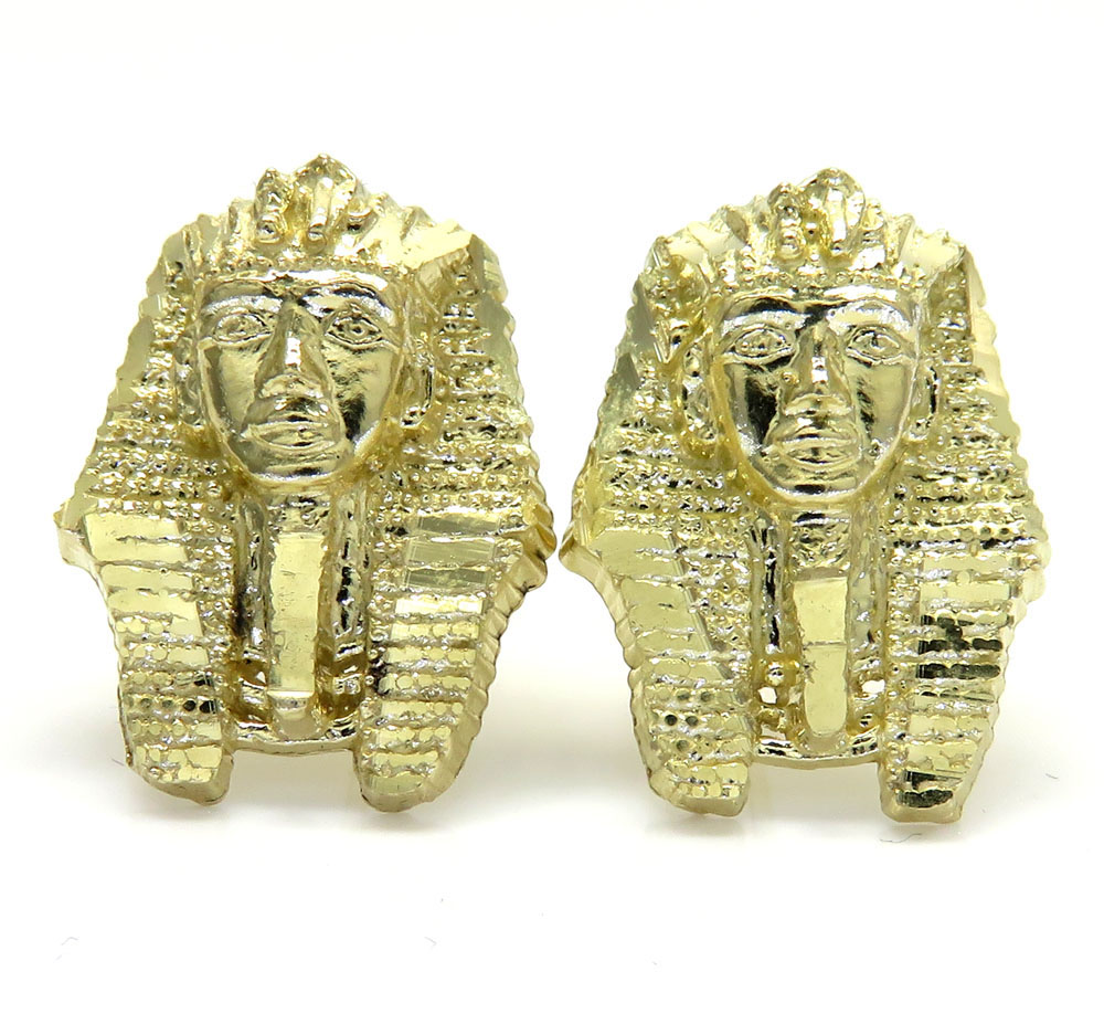 10k yellow gold small king tut earrings 