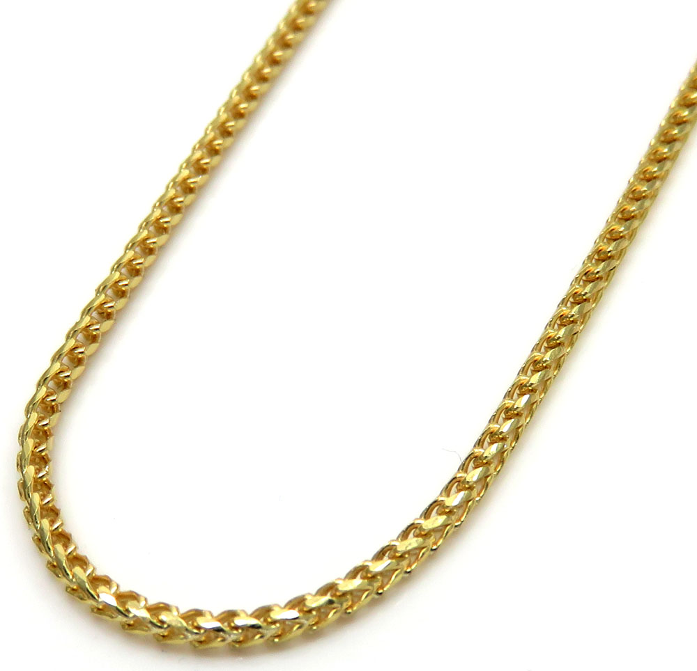 10k yellow gold solid skinny franco link chain 18-24 inches 1.5mm