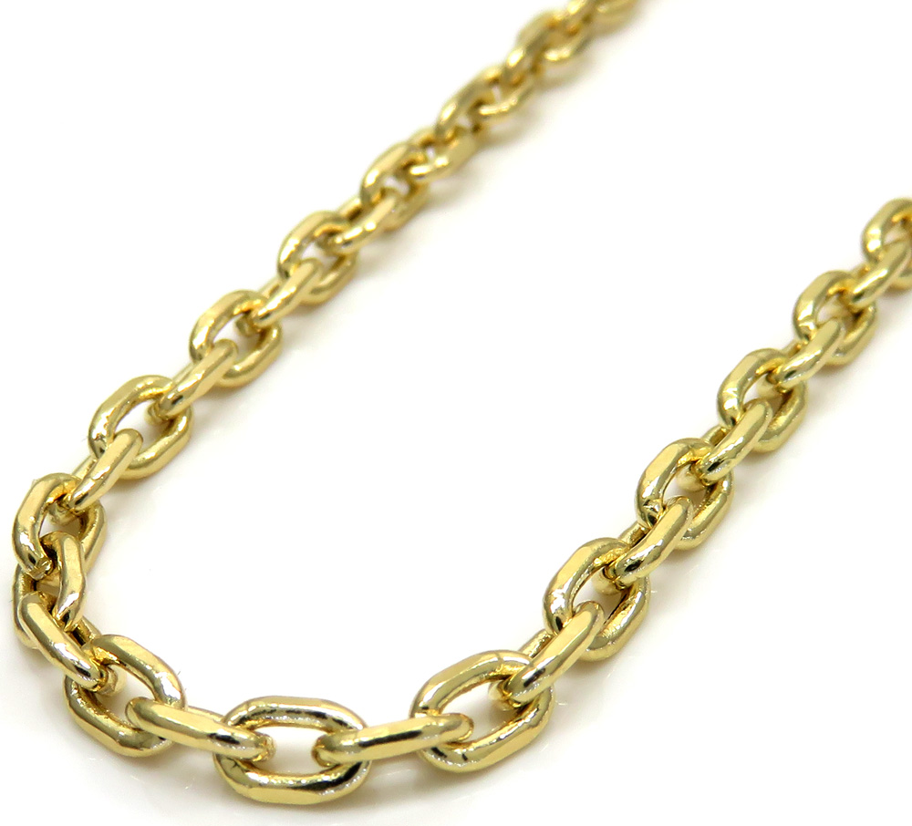 10k yellow gold hollow cable link chain 24 inches 3.5mm 