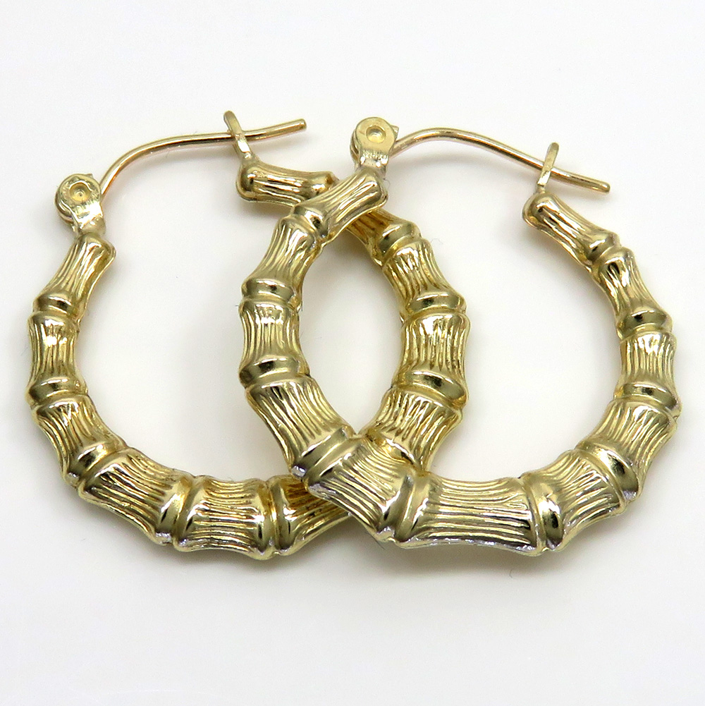 Buy 10k Yellow Gold Hollow Small Bamboo Hoops Online at SO ICY JEWELRY