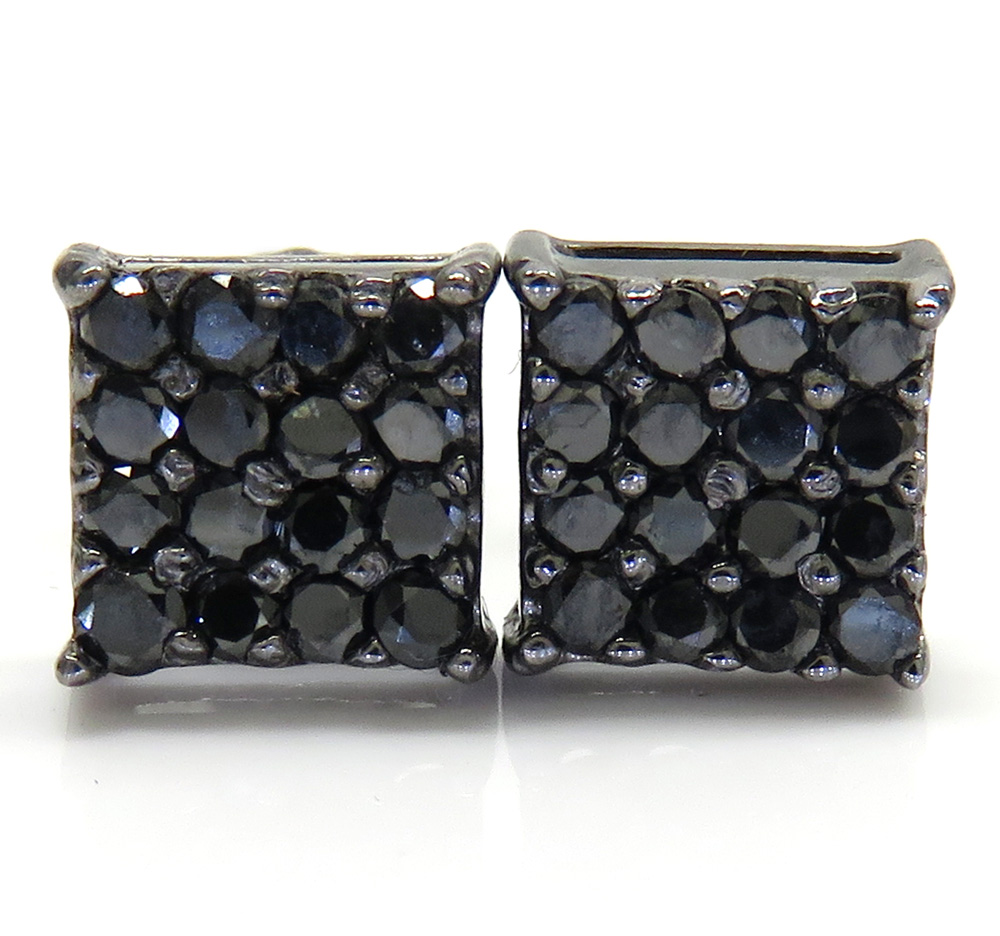 Black square diamond earrings hotsell